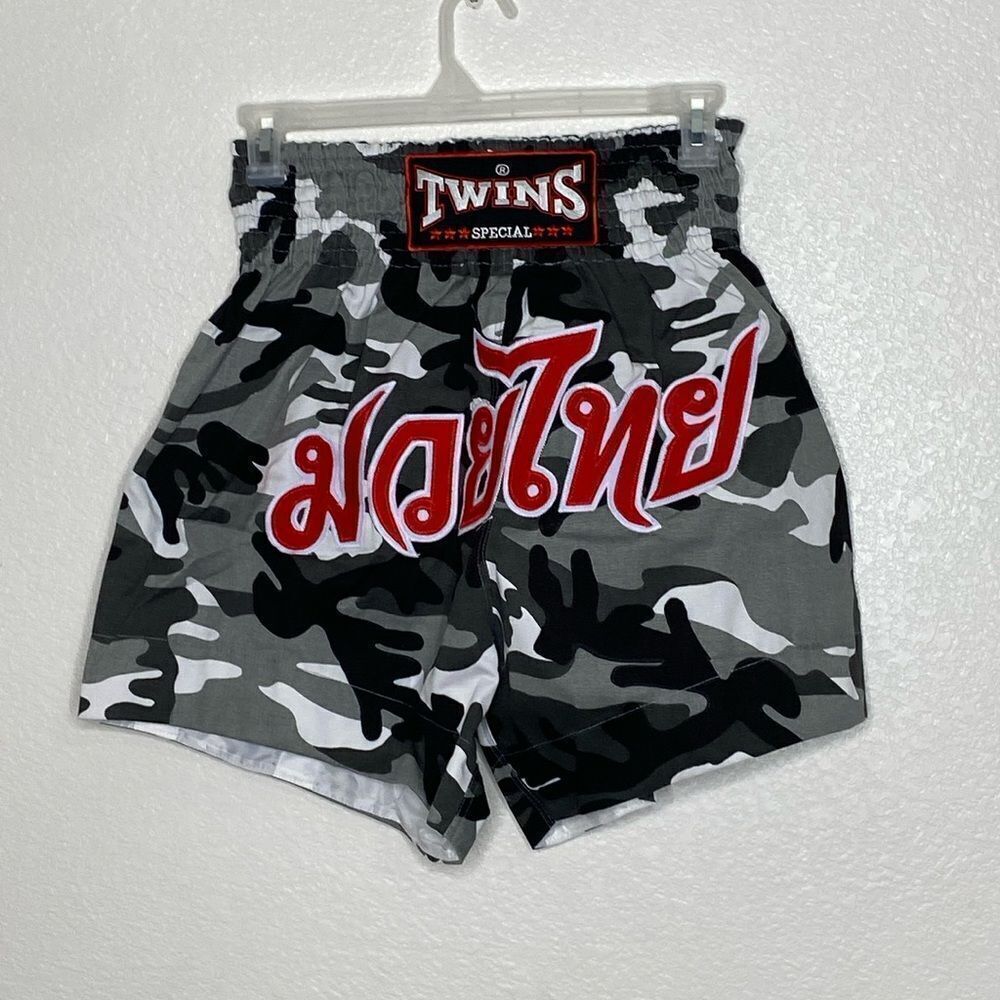 Black & Gray Camo Muay Thai Shorts